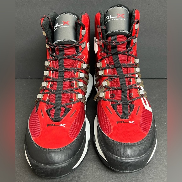 Polo Ralph Lauren RLX Abridge Nylon Boots Red Black Men’s Size 10 RARE NWOB - Picture 5 of 9
